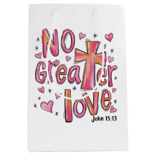 Keine größere Liebe Jesus Valentinstag Weihnachten Mittlere Geschenktüte