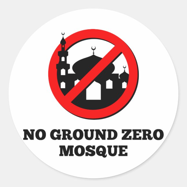 Keine Ground Zero Moschee Runder Aufkleber (Vorderseite)