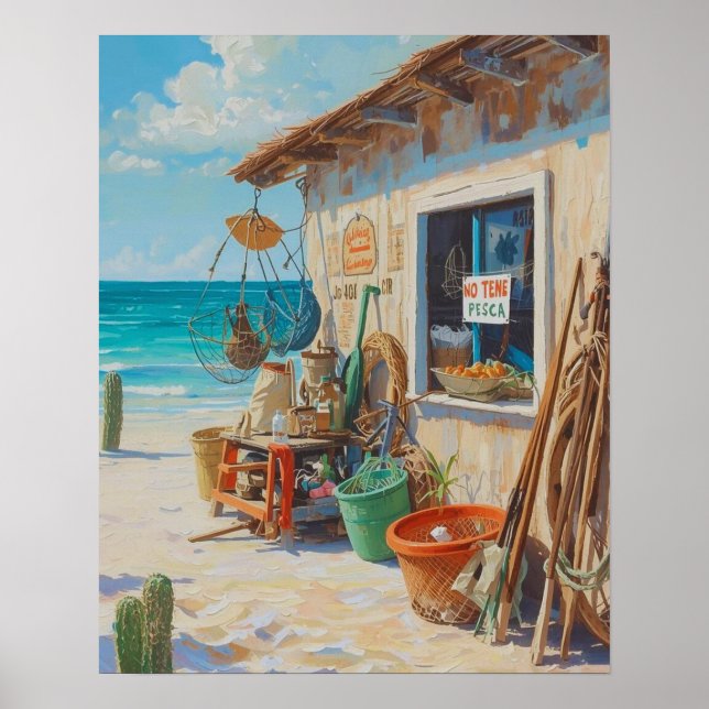 Keine gute Fischerei in Bonaire Poster (Vorne)