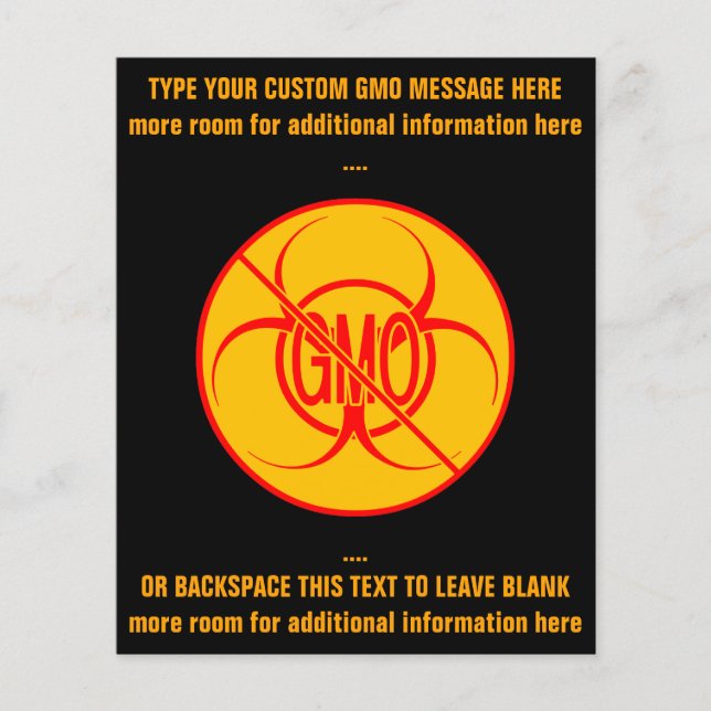 Keine GVO-Flyer Biogefährdung Personalisierter GVO Flyer (Vorne)
