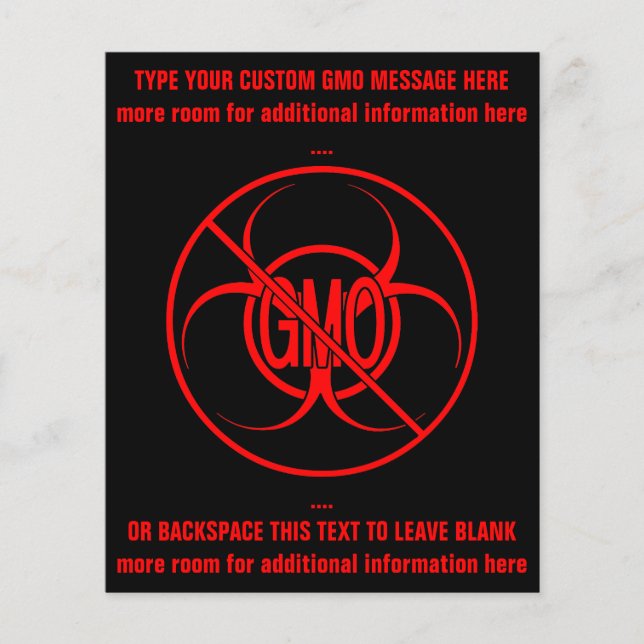Keine GVO-Flyer Biogefährdung Personalisierter GVO Flyer (Vorne)