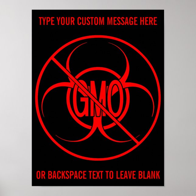 Keine GVO-Poster-Biogefährdung Personalisiert kein Poster (Vorne)