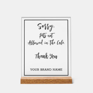 Keine Haustiere erlaubt Personlis Café Salon Busin Acrylschild