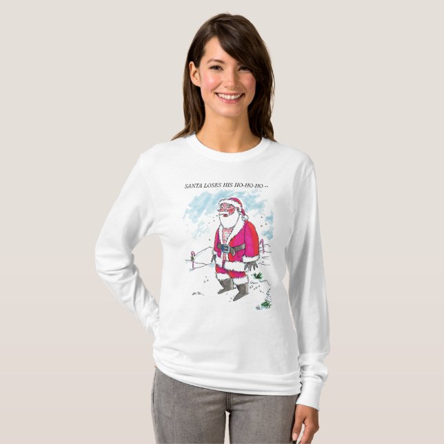 Keine Ho-Ho-Ho mit weißem, langärmeliges Shirt (Vorne ganz)