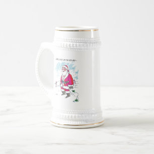 Keine Ho-Ho-Ho mit weißem Textstein mit Goldschnit Bierglas