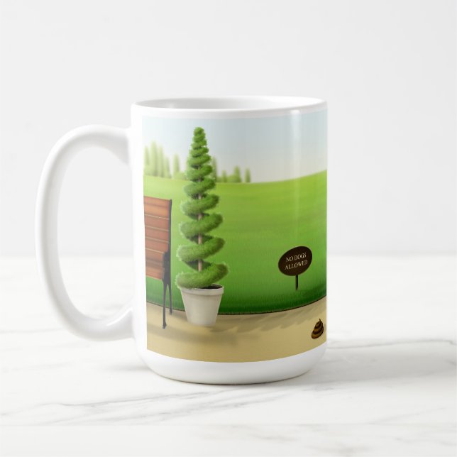 "Keine Hunde erlaubt" Dog Poo in schönem Park Gros Kaffeetasse (Links)