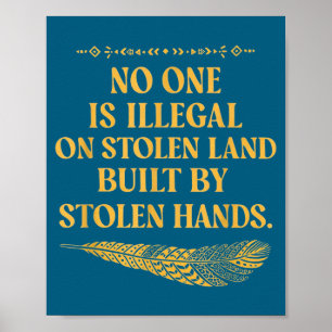 Keine illegale gestohlene Land-Illustration Poster
