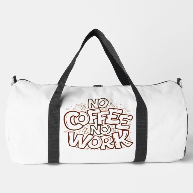 Keine-Kaffee-keine-Arbeit-Doodle Duffle Bag (Vorderseite)