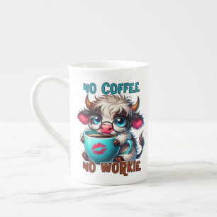 Keine Kaffee, keine Arbeit  Prozellantasse