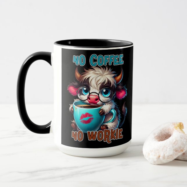 Keine Kaffee, keine Arbeit Tasse (Mit Donut)