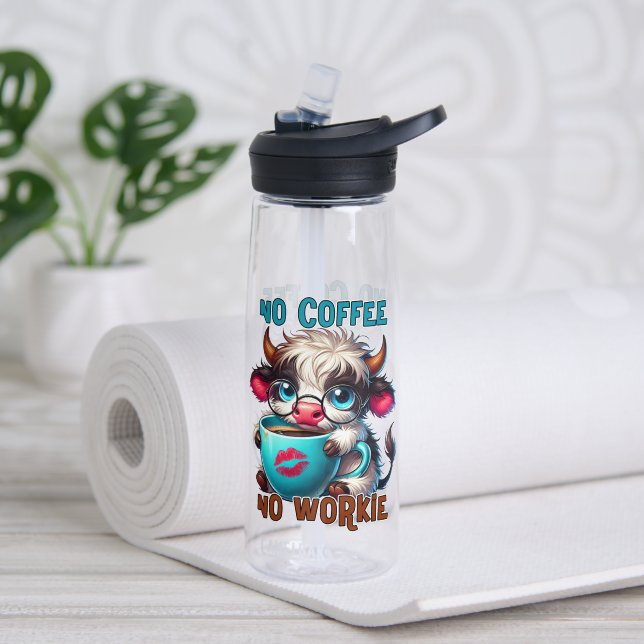 Keine Kaffee, keine Arbeit Trinkflasche (Yoga (gedreht))