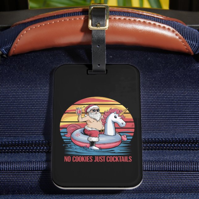Keine Kekse Cocktails Weihnachten im Juli Weihnach Gepäckanhänger (Vorderseite Insitu 2)