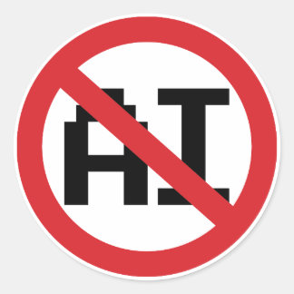 Keine KI Künstliche Intelligenz - Widerstehe KI Runder Aufkleber