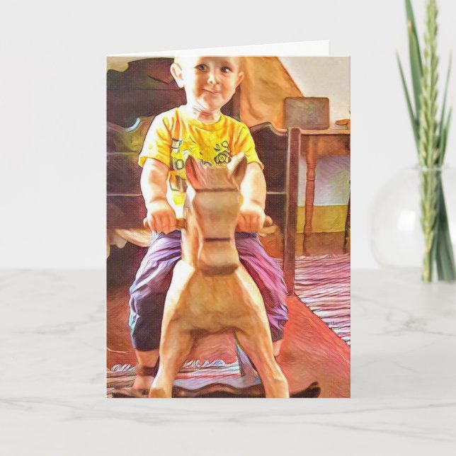 Keine Kinderglückliche Jahrestags-Karte Karte (Vorderseite)