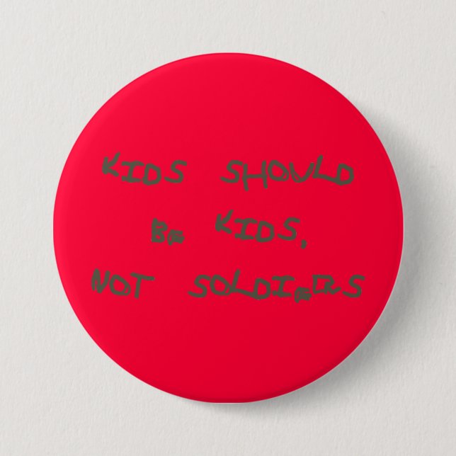 Keine Kindersoldaten mehr - Button (Vorderseite)