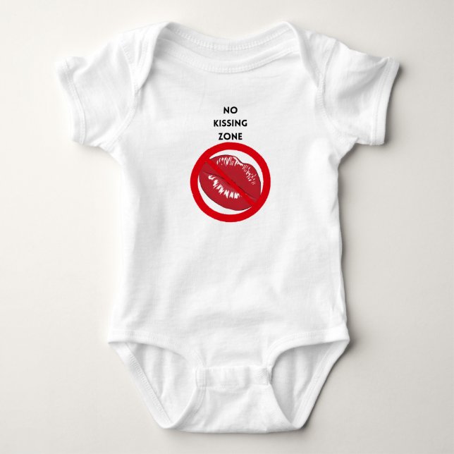 Keine Kissing Zone Baby One-Piece Outfit Strampler (Vorderseite)