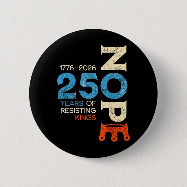 Keine Könige 28. März 2026 Protestschild Button (Vorderseite)