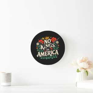 Keine Könige Amerika Runde Wanduhr
