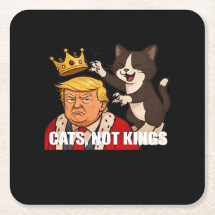 Keine Könige Anti-Katzen Lustiger Klassischer Stil Rechteckiger Pappuntersetzer