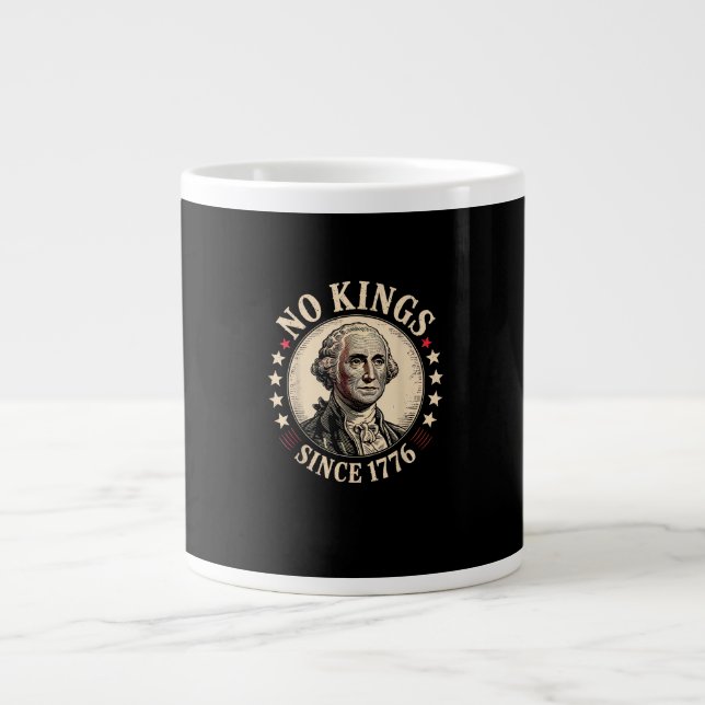 Keine Könige in Amerika 1776 Freedom Retro Klassik Jumbo-Tasse (Vorderseite)