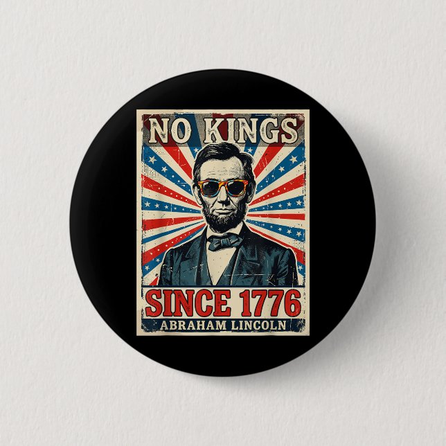 Keine Könige in Amerika Abraham Lincoln Button (Vorderseite)