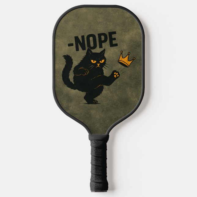 Keine Könige in Amerika Black Cat Funny Kicking Cr Pickleball Schläger (Vorderseite)