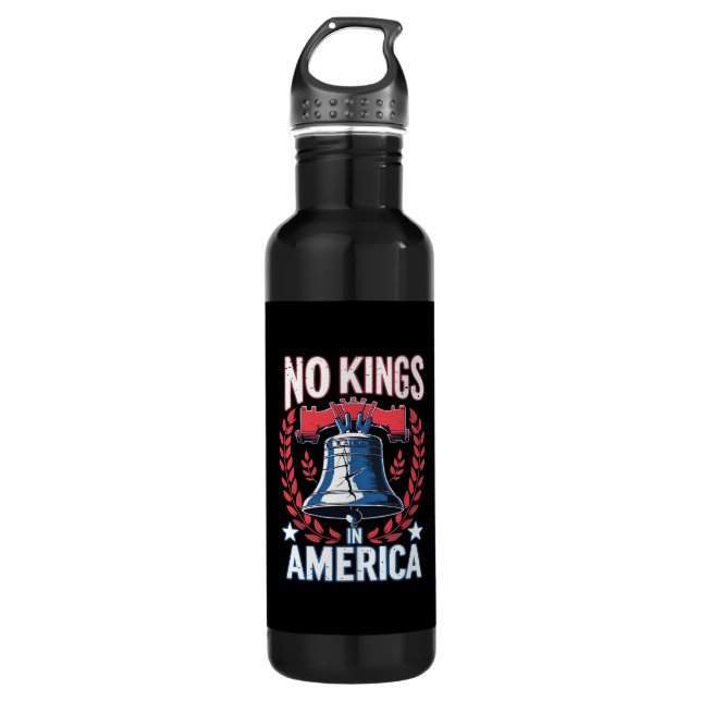 Keine Könige in Amerika Design Klassische Künstler Edelstahlflasche (Vorderseite)