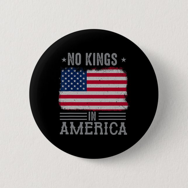 Keine Könige in Amerika - Flag-Protest Rette Demok Button (Vorderseite)