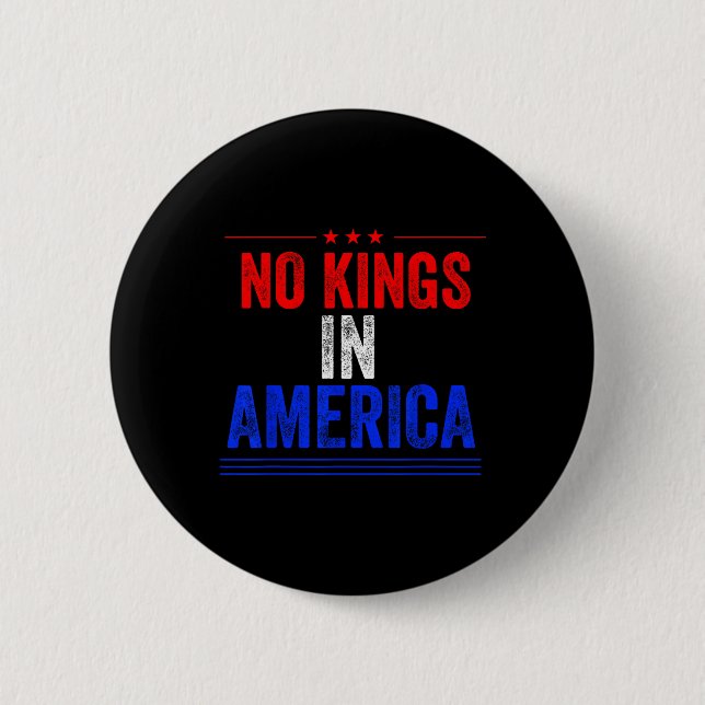 Keine Könige in Amerika - Flag-Protest Rette Demok Button (Vorderseite)