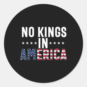 Keine Könige in Amerika Flag Protest Rettete Demok Runder Aufkleber