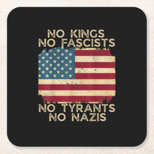 Keine Könige in Amerika Keine Faschisten Wir das V Rechteckiger Pappuntersetzer