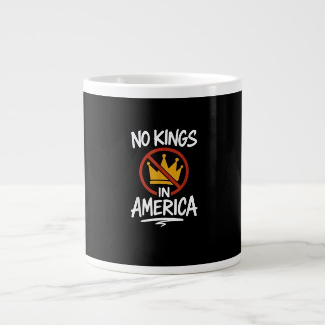 Keine Könige in Amerika Keine Krone Minimal Clean Jumbo-Tasse (Vorderseite)