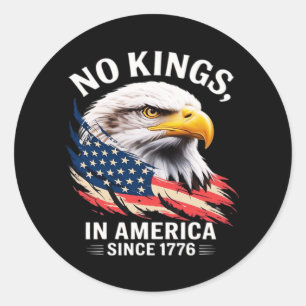 Keine Könige In Amerika Klassisches Retro-Grafikde Runder Aufkleber