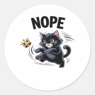 Keine Könige In Amerika Lustige Trittkrone Classic Runder Aufkleber