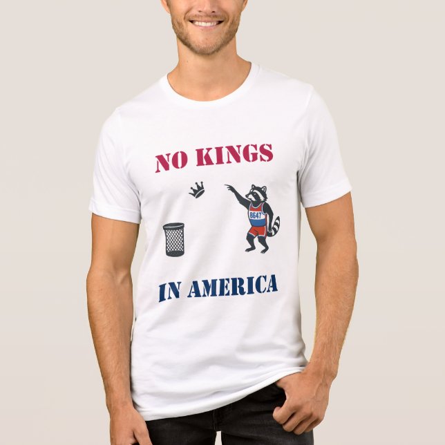 Keine Könige in Amerika Lustiges Politisches Prote Tri-Blend Shirt (Vorderseite)