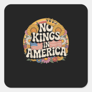 Keine Könige In Amerika Patrioten Vintage Grafik L Quadratischer Aufkleber