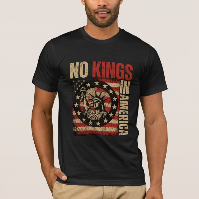 Keine Könige in Amerika - Patriotische Grunge T-Shirt (Vorderseite)