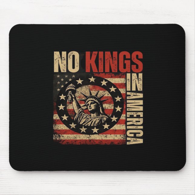 Keine Könige in Amerika Patriotischer Grunge-Klass Mousepad (Vorne)