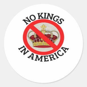 Keine Könige in Amerika Patriotischer Stil Runder Aufkleber