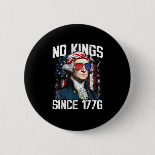 Keine Könige in Amerika Patriotisches Vintage-Graf Button