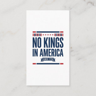 Keine Könige in Amerika Patriotisches Vintage-Vekt Visitenkarte