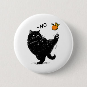 Keine Könige in Amerika Schwarze Katze lustige pol Button
