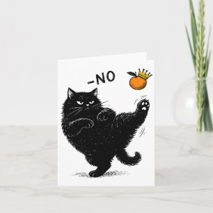 Keine Könige in Amerika Schwarze Katze lustige pol Karte