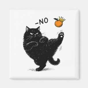 Keine Könige in Amerika Schwarze Katze lustige pol Magnet