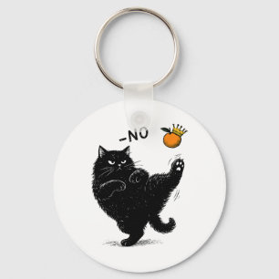 Keine Könige in Amerika Schwarze Katze lustige pol Schlüsselanhänger
