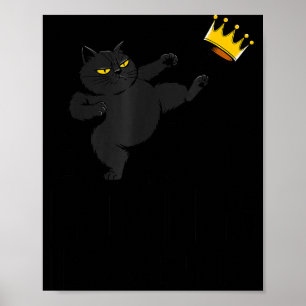 Keine Könige in Amerika Schwarze Katze Lustiger Li Poster