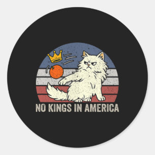 Keine Könige in Amerika Schwarze Katze Politische  Runder Aufkleber