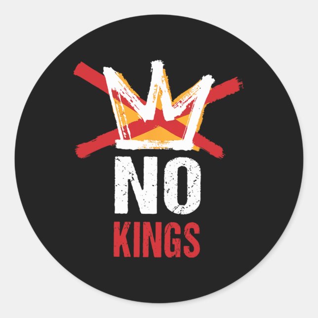 Keine Könige in Amerika seit 1776 Anti-Monarchie-O Runder Aufkleber (Vorderseite)