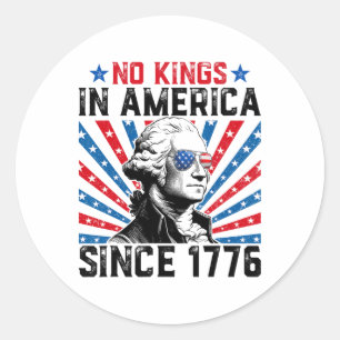 Keine Könige in Amerika seit 1776 bedrängte USA-Fl Runder Aufkleber