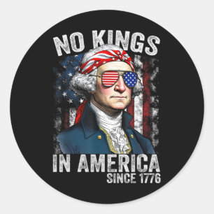 Keine Könige in Amerika seit 1776 bedrängte USA-Fl Runder Aufkleber